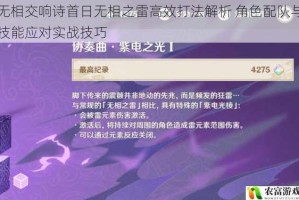 无相交响诗首日无相之雷高效打法解析 角色配队与技能应对实战技巧