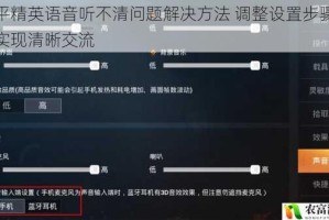 和平精英语音听不清问题解决方法 调整设置步骤详解实现清晰交流