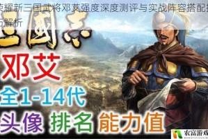 荣耀新三国武将邓艾强度深度测评与实战阵容搭配技巧解析
