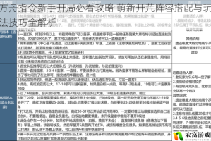 方舟指令新手开局必看攻略 萌新开荒阵容搭配与玩法技巧全解析