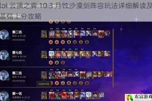 lol 云顶之弈 10.3 月蚀沙漠剑阵容玩法详细解读及最强上分攻略