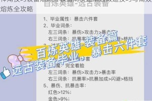 神角技巧装备熔炼终极指南快速精通锻造技巧与高效熔炼全攻略