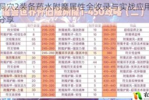 魔法洞穴2装备药水附魔属性全收录与实战应用技巧详解分享