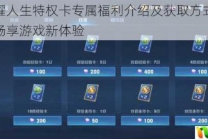 王者荣耀人生特权卡专属福利介绍及获取方式详细解析助你畅享游戏新体验
