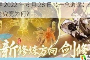 探寻 2022 年 6 月 28 日〈一念逍遥〉最新密令究竟为何？