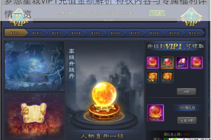 梦想星城VIP1充值金额解析 特权内容与专属福利详情一览