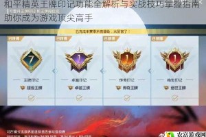 和平精英王牌印记功能全解析与实战技巧掌握指南 助你成为游戏顶尖高手