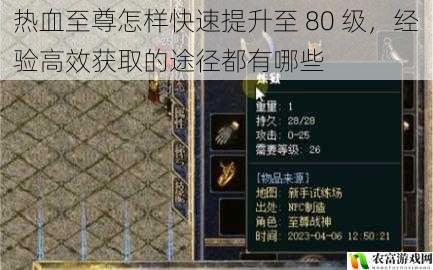热血至尊怎样快速提升至 80 级,经验高效获取的途径都有哪些