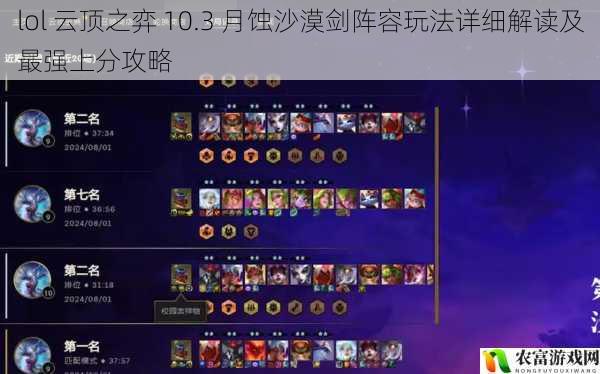 lol 云顶之弈 10.3 月蚀沙漠剑阵容玩法详细解读及最强上分攻略