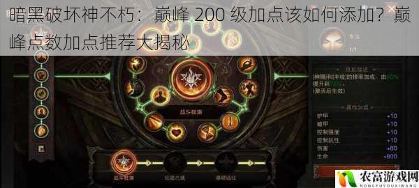 暗黑破坏神不朽:巅峰 200 级加点该如何添加?巅峰点数加点推荐大揭秘
