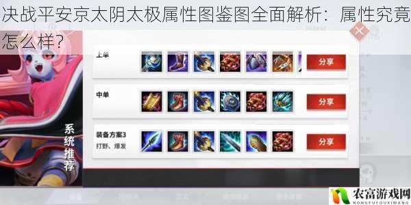 决战平安京太阴太极属性图鉴图全面解析:属性究竟怎么样?