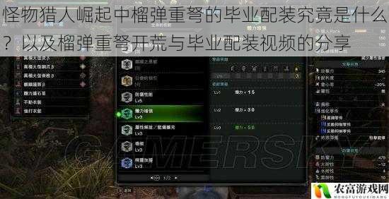 怪物猎人崛起中榴弹重弩的毕业配装究竟是什么?以及榴弹重弩开荒与毕业配装视频的分享