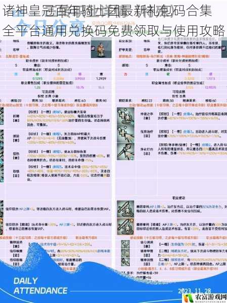 诸神皇冠百年骑士团最新礼包码合集 全平台通用兑换码免费领取与使用攻略