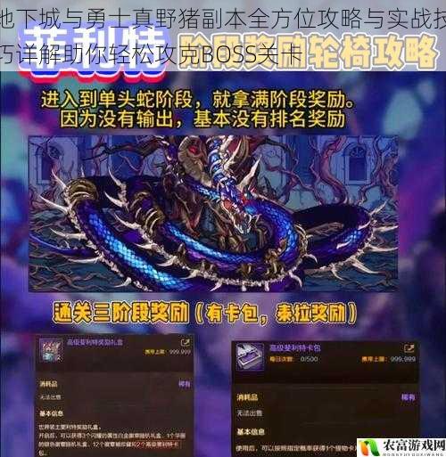 地下城与勇士真野猪副本全方位攻略与实战技巧详解助你轻松攻克BOSS关卡