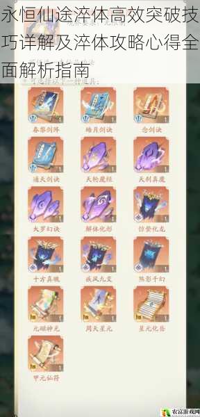 永恒仙途淬体高效突破技巧详解及淬体攻略心得全面解析指南