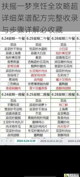 扶摇一梦烹饪全攻略超详细菜谱配方完整收录与步骤详解必收藏