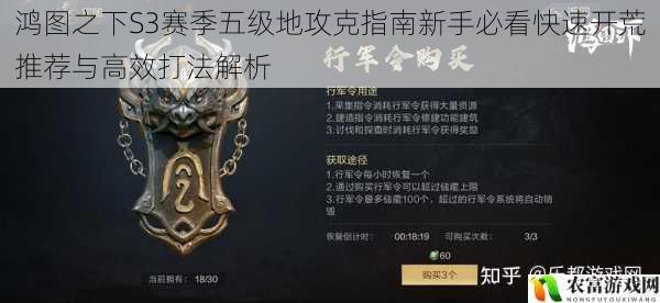 鸿图之下S3赛季五级地攻克指南新手必看快速开荒推荐与高效打法解析