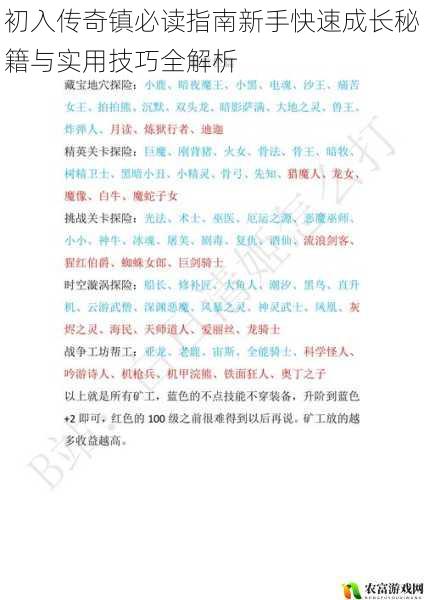 初入传奇镇必读指南新手快速成长秘籍与实用技巧全解析
