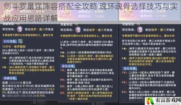 剑斗罗最强阵容搭配全攻略 魂环魂骨选择技巧与实战应用思路详解