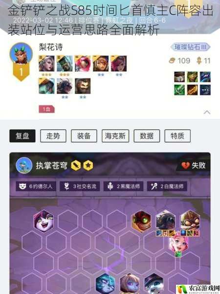 金铲铲之战S85时间匕首慎主C阵容出装站位与运营思路全面解析