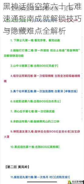黑神话悟空第六十七难速通指南成就解锁技巧与隐藏难点全解析