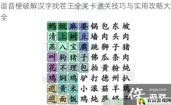谐音梗破解汉字找茬王全关卡通关技巧与实用攻略大全