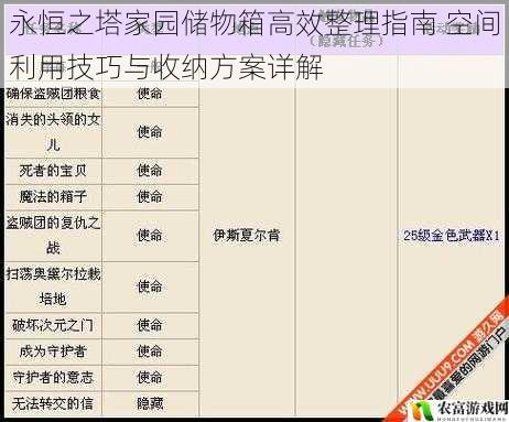 永恒之塔家园储物箱高效整理指南 空间利用技巧与收纳方案详解