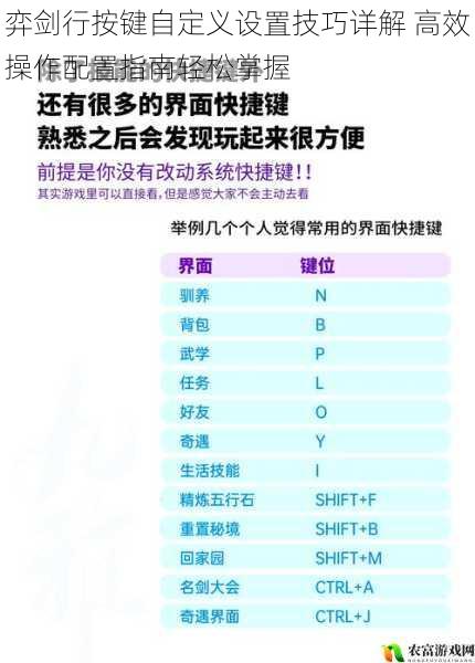 弈剑行按键自定义设置技巧详解 高效操作配置指南轻松掌握
