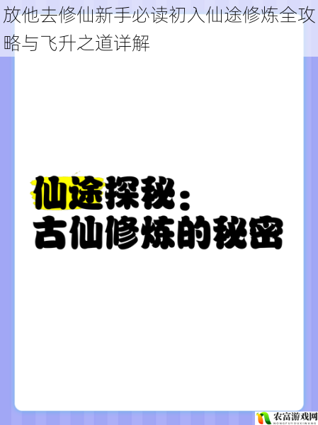 放他去修仙新手必读初入仙途修炼全攻略与飞升之道详解