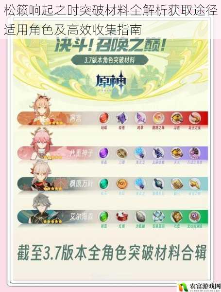 松籁响起之时突破材料全解析获取途径适用角色及高效收集指南