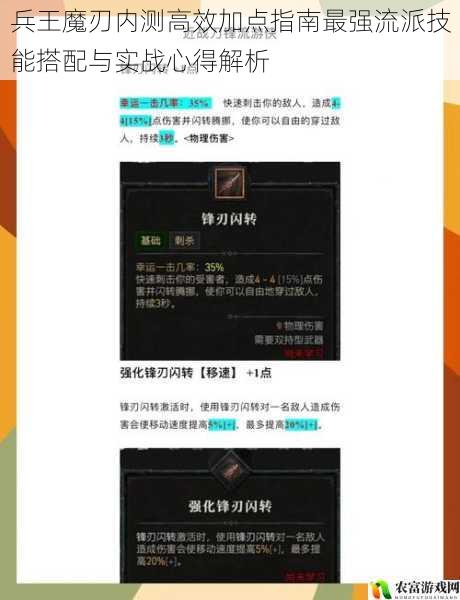 兵王魔刃内测高效加点指南最强流派技能搭配与实战心得解析