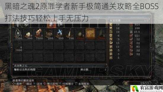 黑暗之魂2原罪学者新手极简通关攻略全BOSS打法技巧轻松上手无压力