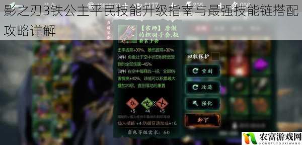 影之刃3铁公主平民技能升级指南与最强技能链搭配攻略详解