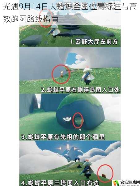 光遇9月14日大蜡烛全图位置标注与高效跑图路线指南