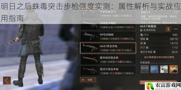明日之后蛛毒突击步枪强度实测:属性解析与实战应用指南