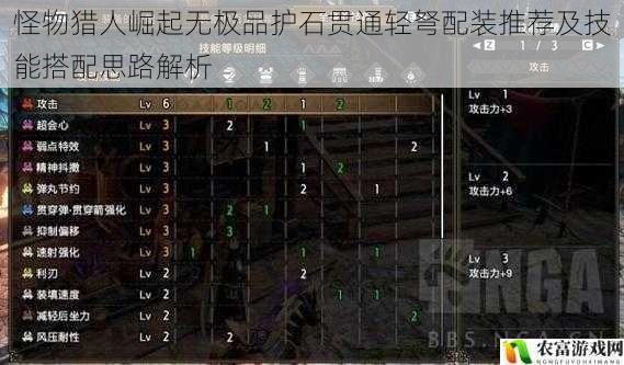怪物猎人崛起无极品护石贯通轻弩配装推荐及技能搭配思路解析