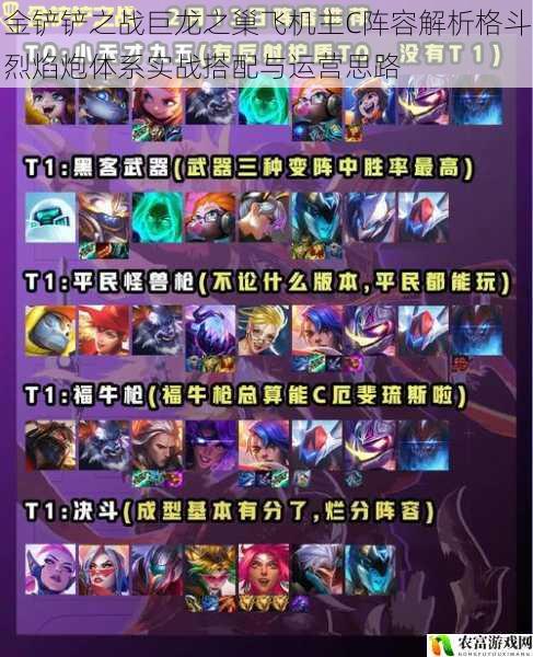金铲铲之战巨龙之巢飞机主C阵容解析格斗烈焰炮体系实战搭配与运营思路