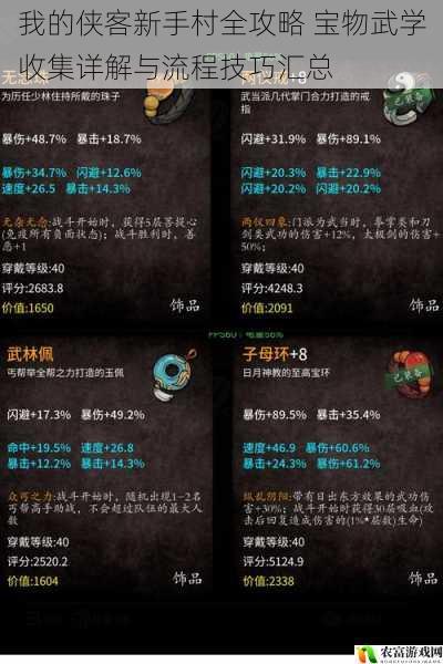 我的侠客新手村全攻略 宝物武学收集详解与流程技巧汇总
