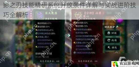 影之刃技能精研系统开放条件详解与实战进阶技巧全解析