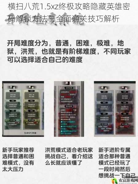横扫八荒1.5xz终极攻略隐藏英雄密码解锁方法与全面通关技巧解析