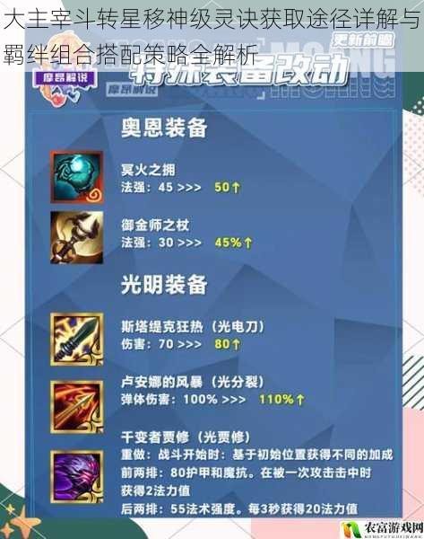 大主宰斗转星移神级灵诀获取途径详解与羁绊组合搭配策略全解析