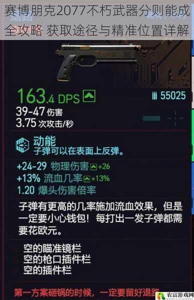 赛博朋克2077不朽武器分则能成全攻略 获取途径与精准位置详解